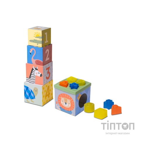 Розвиваюча іграшка Taf Toys cортер-пірамідка Савана Кубики Африка (12725)