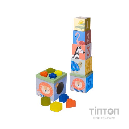 Розвиваюча іграшка Taf Toys cортер-пірамідка Савана Кубики Африка (12725)