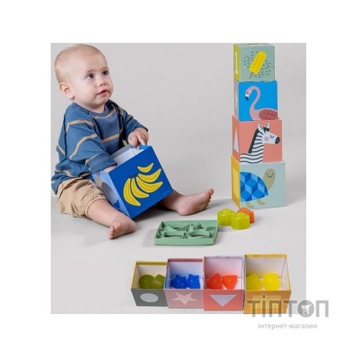 Розвиваюча іграшка Taf Toys cортер-пірамідка Савана Кубики Африка (12725)