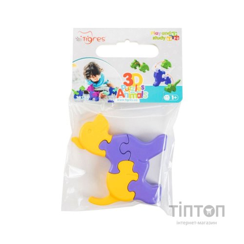 Розвиваюча іграшка Tigres 3D пазли Тваринки - 1 шт, жовтий (39385)
