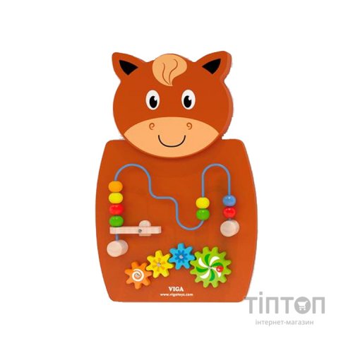 Розвиваюча іграшка Viga Toys Бізіборд Конячка з лабіринтом (50678FSC)