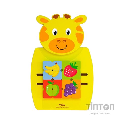 Розвиваюча іграшка Viga Toys Бізіборд Жираф з фруктами (50680FSC)