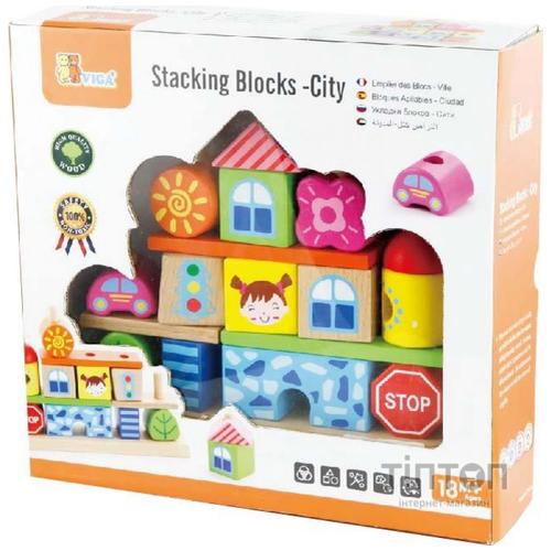 Розвиваюча іграшка Viga Toys Кубики Город (50043)