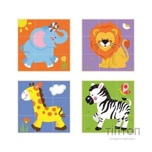 Розвиваюча іграшка Viga Toys Пазл-кубики вертикальний Сафарі (50834)