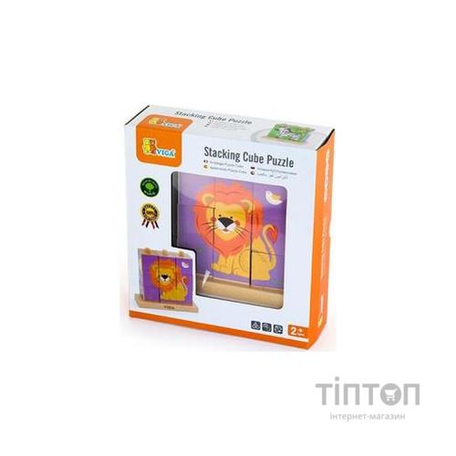 Розвиваюча іграшка Viga Toys Пазл-кубики вертикальний Сафарі (50834)