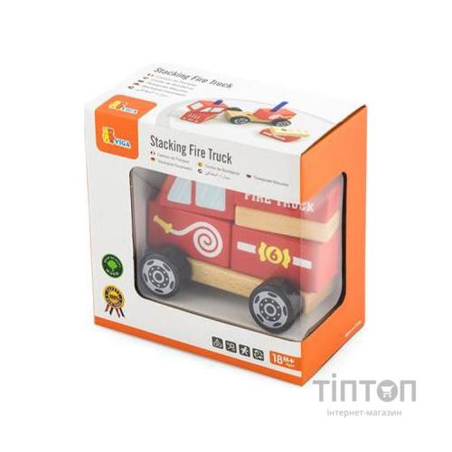 Розвиваюча іграшка Viga Toys пірамідка Пожежна машинка (50203FSC)