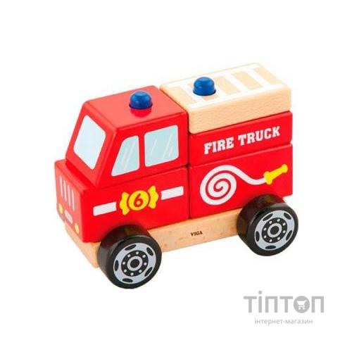Розвиваюча іграшка Viga Toys пірамідка Пожежна машинка (50203FSC)