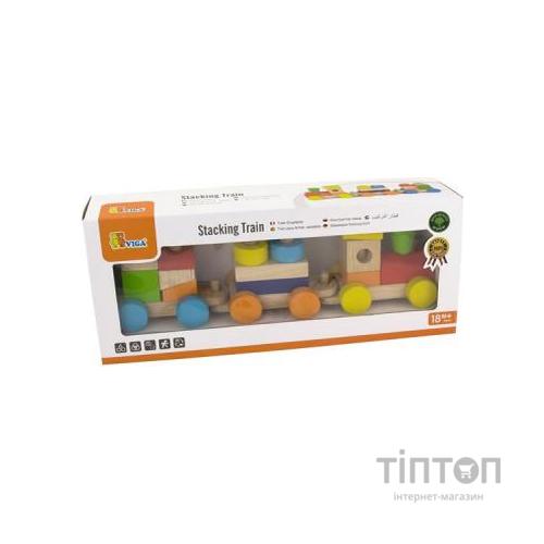 Розвиваюча іграшка Viga Toys Поїзд кольоровий із кубиків (51610)