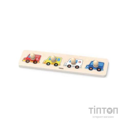 Розвиваюча іграшка Viga Toys Рамка-вкладиш з ручками Машини (44535)