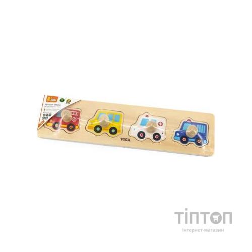 Розвиваюча іграшка Viga Toys Рамка-вкладиш з ручками Машини (44535)