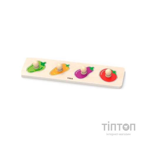 Розвиваюча іграшка Viga Toys Рамка-вкладиш з ручками Овочі (44532)