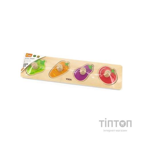 Розвиваюча іграшка Viga Toys Рамка-вкладиш з ручками Овочі (44532)
