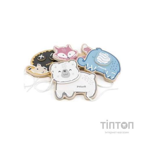 Розвиваюча іграшка Viga Toys Шнурівка PolarB Звірятка 4 шт. (44044)