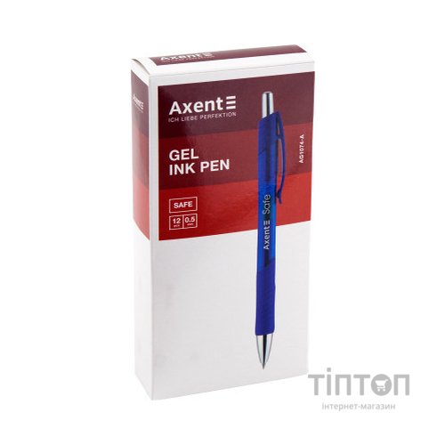 Ручка гелева Axent автоматична Safe, синя (AG1074-02-A)