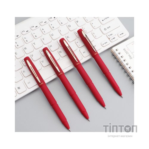 Ручка гелева Baoke антибактеріальне покриття софт 0.5 мм, червона (PEN-BAO-1828A-R)