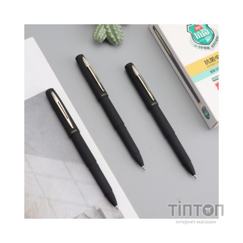 Ручка гелева Baoke антибактеріальне покриття софт 0.5 мм, чорна (PEN-BAO-1828A-B)