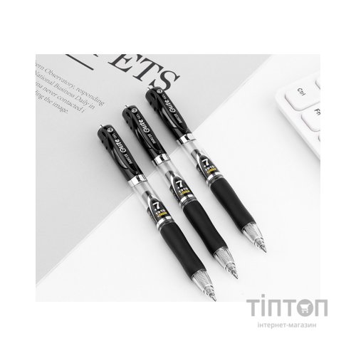 Ручка гелева Baoke Elite автоматична з грипом 0,7 мм чорна (PEN-BAO-PC1910-B)