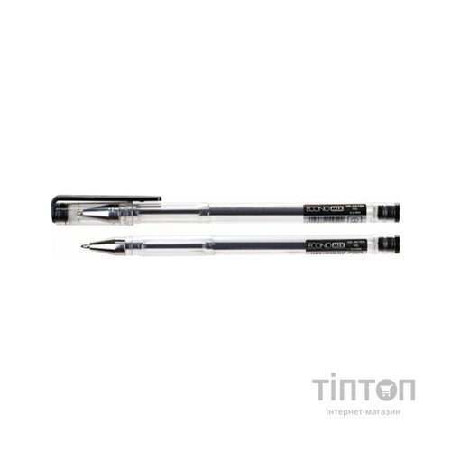 Ручка гелева Economix FIRE 0,5 мм, чорна (E11954)