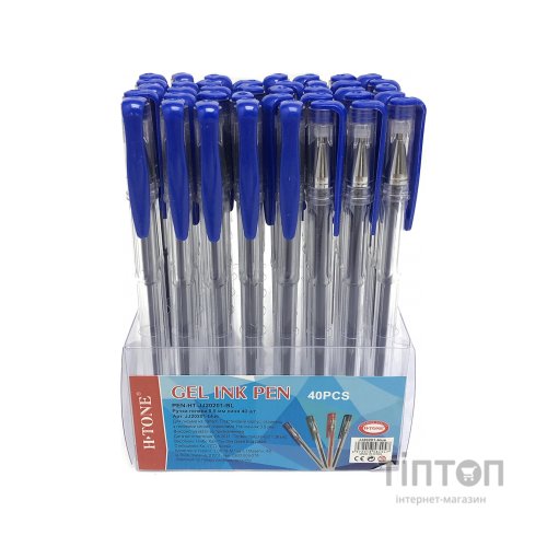 Ручка гелева H-Tone 0,5 мм, синя, уп. 40 шт. (PEN-HT-JJ20201-BL)