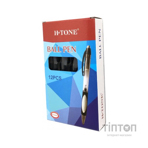 Ручка гелева H-Tone автоматична 0,5 мм, чорна, уп. 12 шт. (PEN-HT-JJ20218A-B)