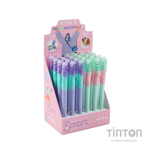 Ручка гелева Kite пиши-стирай Smart 5, синя в асортименті (K23-098-2)
