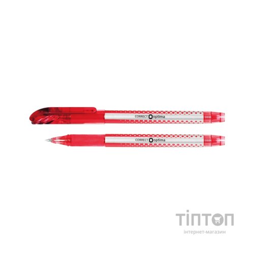 Ручка гелева Optima самостираюча CORRECT 0,5 мм червона (O15338-03)