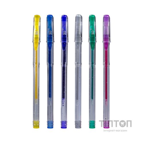 Ручка гелева Yes Glitter набір 6 шт (411702)