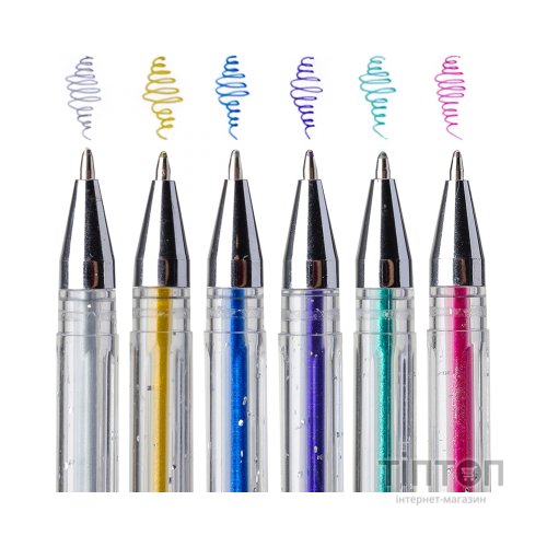 Ручка гелева Yes Glitter набір 6 шт (411702)