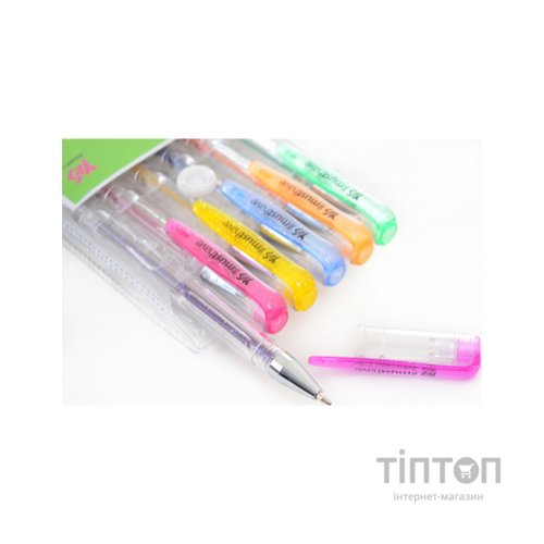 Ручка гелева Yes Glitter набір 6 шт (411702)