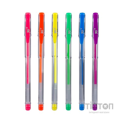 Ручка гелева Yes Neon набір 6 шт (411706)