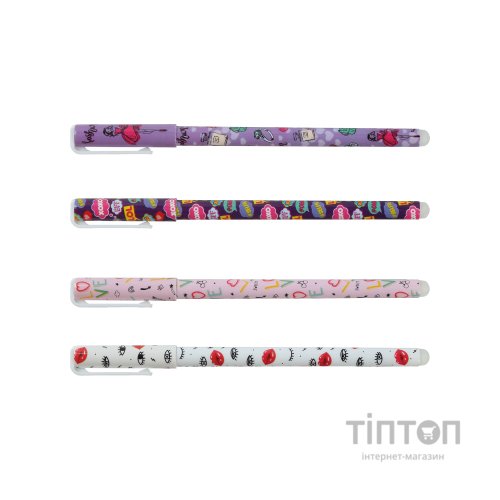 Ручка гелева ZiBi пиши-стирай для дівчаток Синій 0.5 мм Різнобарвний корпус (ZB.2212-99)