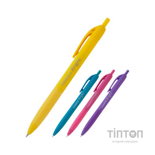 Ручка кулькова Axent Bright автоматична Синя 0.7 мм (AB1079-02-A)