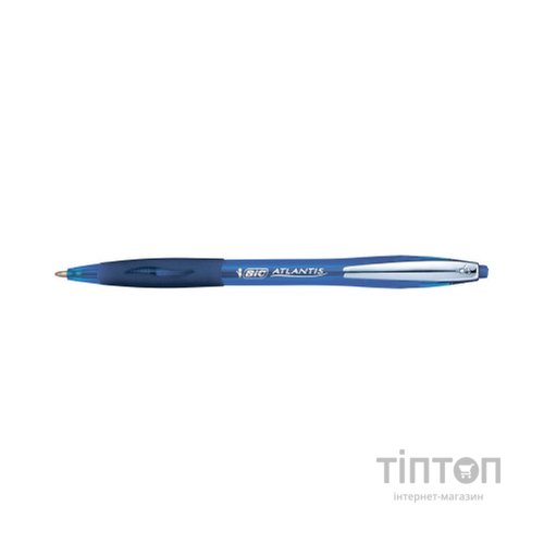 Ручка кулькова Bic автоматична Atlantis з гумовим грипом Синя (bc9021322)