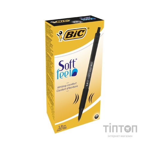 Ручка кулькова Bic автоматична Soft Clic Grip з гумовим грипом Чорна (bc837397)