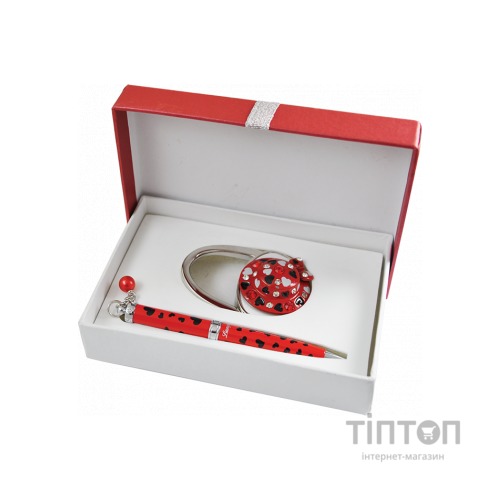 Ручка кулькова Langres набір ручка + гачок для сумки Elegance Червоний (LS.122029-05)