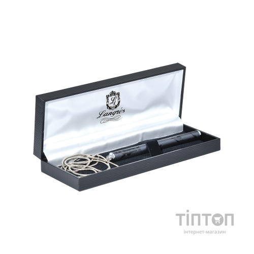 Ручка кулькова Langres з ланцюжком Lace Чорний корпус в подарунковому футлярі (LS.402027-01)