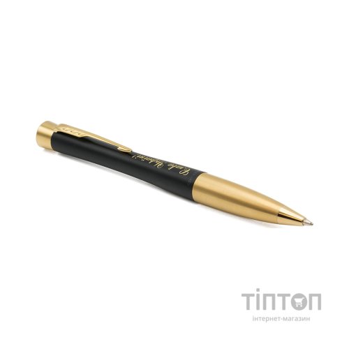 Ручка кулькова Parker URBAN 17 UKRAINE Muted Black GT BP Тризуб на торці (30035_TR)