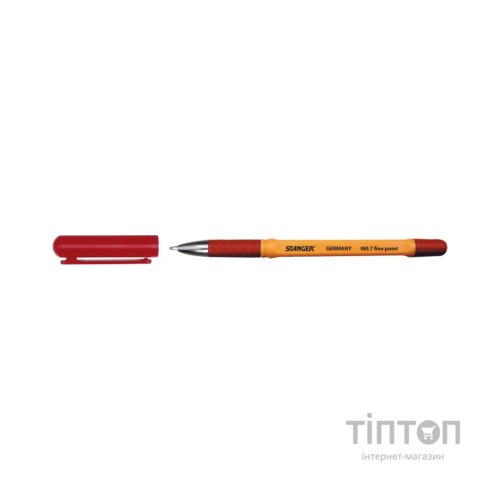Ручка кулькова Stanger 0,7 мм, з грипом, червона Fine point (18000300057)