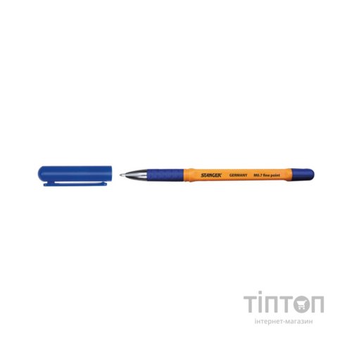 Ручка кулькова Stanger 0,7 мм, з грипом, синя Fine point (18000300056)