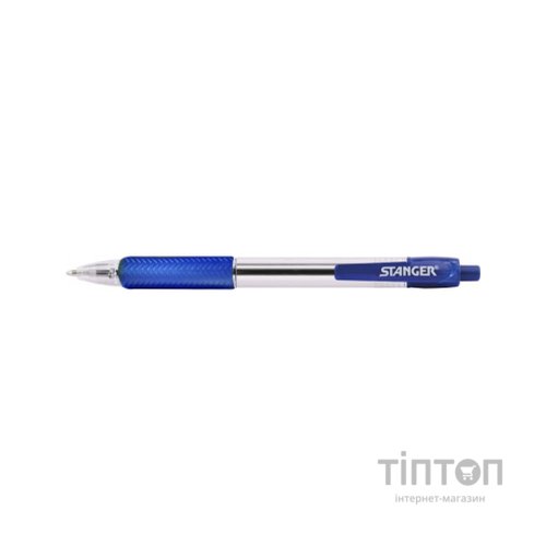 Ручка кулькова Stanger автоматична 1,0 мм, з грипом, синя (18000300038)
