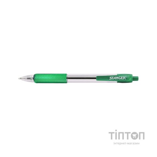 Ручка кулькова Stanger автоматична 1,0 мм, з грипом, зелена (18000300041)