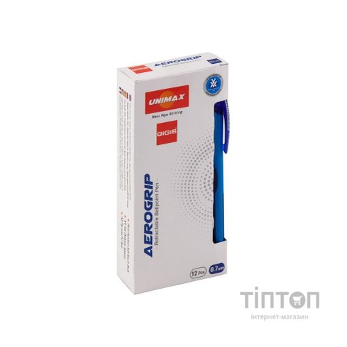 Ручка кулькова Unimax автоматична Aerogrip 0.7 мм Синя (UX-136-02)