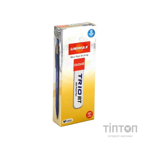 Ручка кулькова Unimax автоматична Trio RT, синя (UX-109-02)