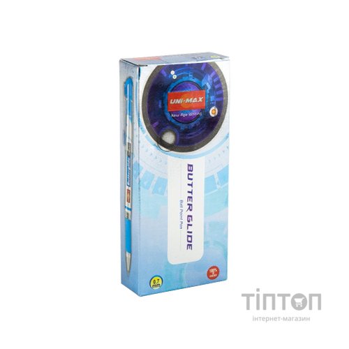 Ручка кулькова Unimax Butterglide, синя (UX-122-02)