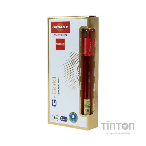 Ручка кулькова Unimax G-Gold, червона (UX-139-06)