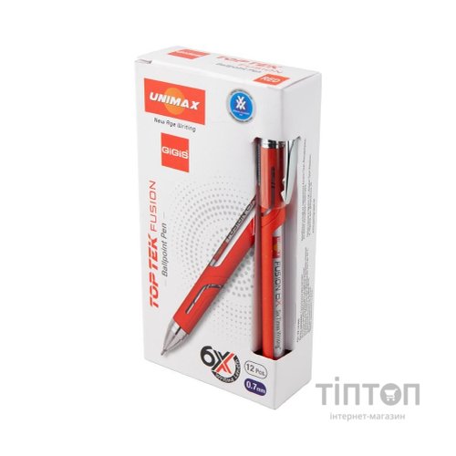 Ручка кулькова Unimax Top Tek Fusion 10 000, червона (UX-10 000-06)
