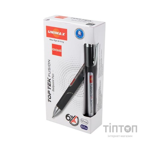 Ручка кулькова Unimax Top Tek Fusion 10 000, чорна (UX-10 000-01)