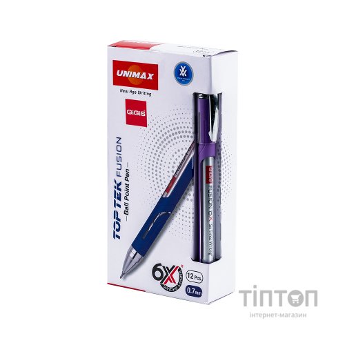 Ручка кулькова Unimax Top Tek Fusion 10 000, фіолетова (UX-10 000-11)