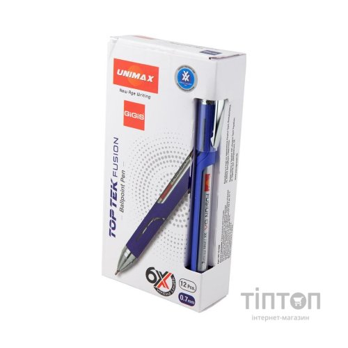 Ручка кулькова Unimax Top Tek Fusion 10 000, синя (UX-10 000-02)