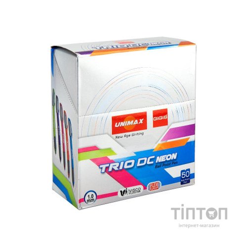 Ручка кулькова Unimax Trio Neon DC, синя (UX-107-02)